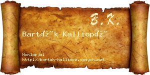 Barták Kalliopé névjegykártya